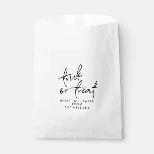 Modern Trendy Halloween Candy Trick or Treat Favour Bag (Front)