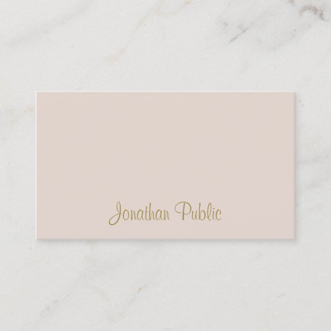Modern Trendy Hand Script Text Elegant Simple Business Card (Front)