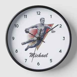 Modern Trendy Handball Player  Personalized        Clock