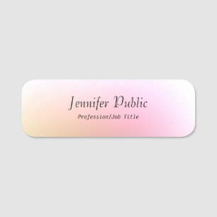 Modern Trendy Handwritten Script Text Colourful Name Tag