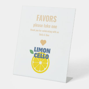 Modern Trendy Homemade Limoncello Event Favour  Pedestal Sign