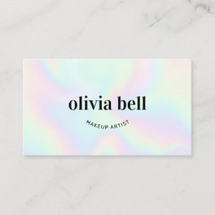 Modern Trendy Iridescent Makeup Artist Business Card