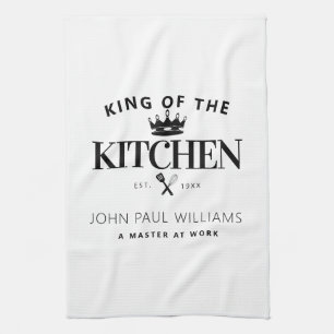 Modern Trendy King of the Kitchen Crown For Men Towel