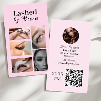 Modern trendy lashes qr code business card