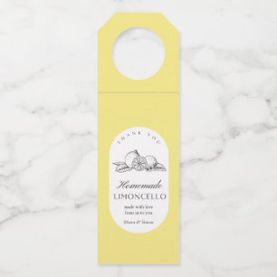 Modern Trendy Lemons Limoncello Wedding  Bottle Tag