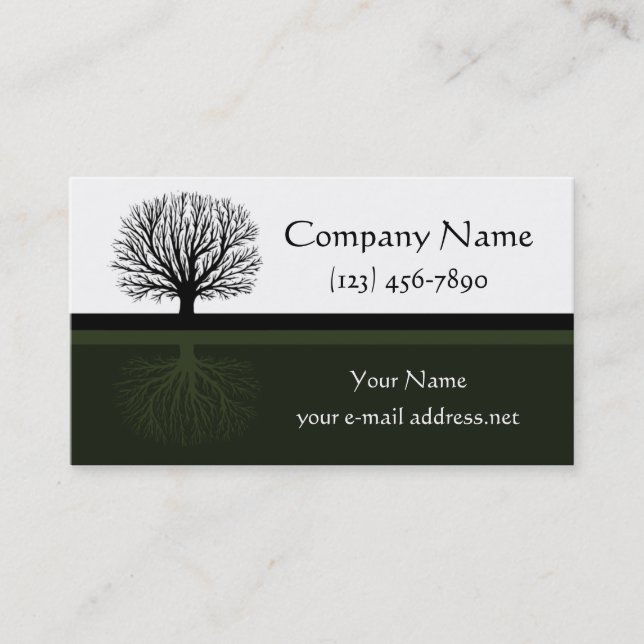 Modern Trendy Life Tree Business Card (Front)