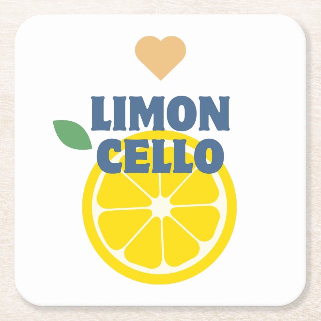 Modern Trendy Limoncello Lemon Liquor  Square Paper Coaster (Front)