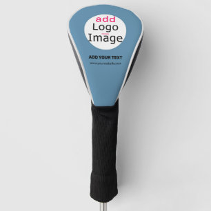 Modern Trendy Logo Business Club Customizable Blue Golf Head Cover