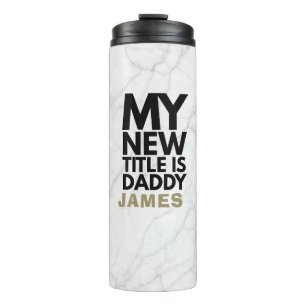 Modern Trendy Marble New Dad Thermal Tumbler