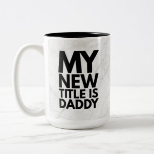 Modern Trendy Marble New Dad Two-Tone Coffee Mug