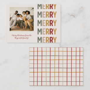 Modern Trendy Merry Christmas One Photo Card