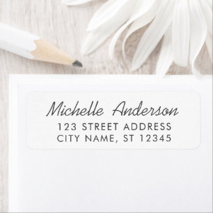 Modern Trendy Minimal Script Return Address       