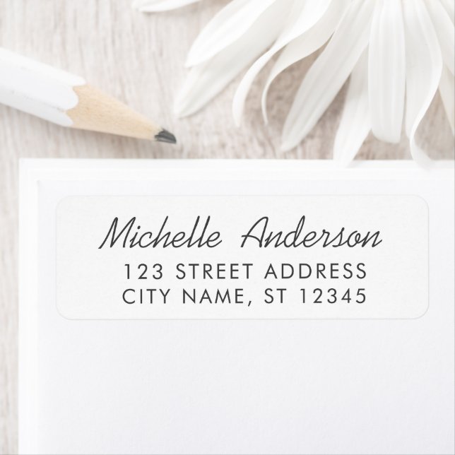 Modern Trendy Minimal Script Return Address        (En situation)