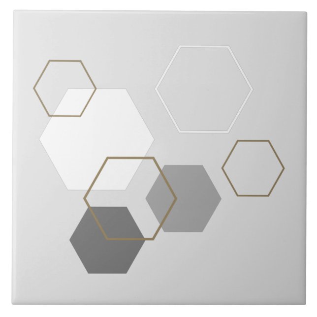Modern trendy minimalist geometric abstract grey tile (Front)
