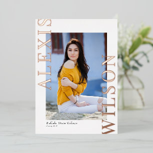 Modern Trendy Minimalist Graduation Invitation