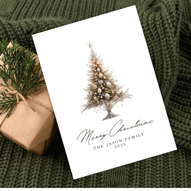 Modern Trendy Minimalist Merry Christmas Photo Hol Holiday Card (Creator Uploaded)