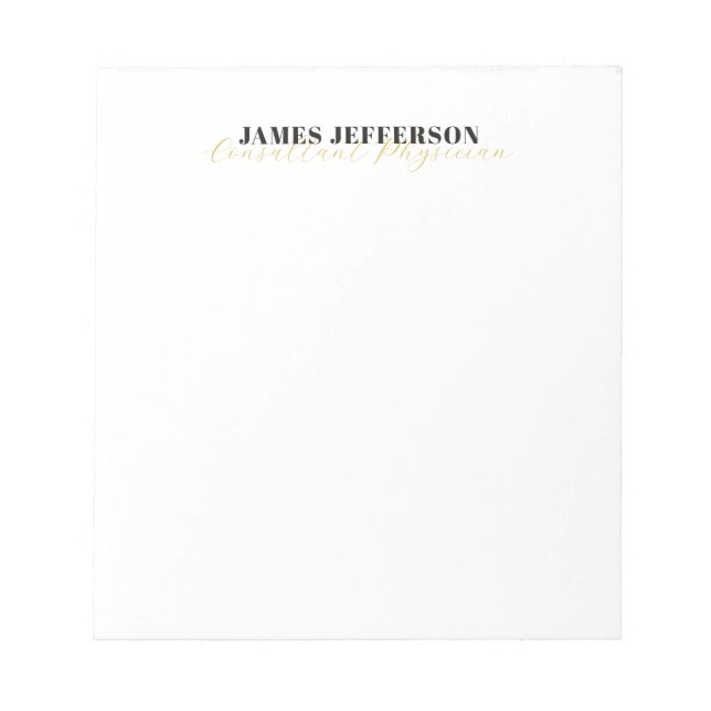 Modern Trendy Minimalist Plain Notepad (Front)