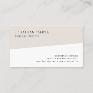 Modern Trendy Minimalist Plain Professional Chic Business Card
