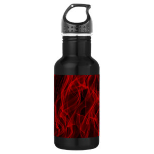 Modern Trendy Neon Red Curvy Line Abstract Pattern 532 Ml Water Bottle
