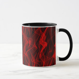 Modern Trendy Neon Red Curvy Line Abstract Pattern Mug