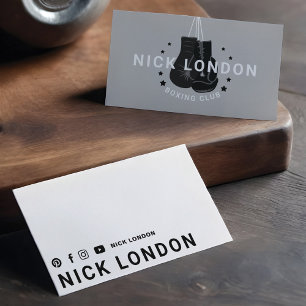Modern & Trendy Online Black Boxing Gloves Club Business Card
