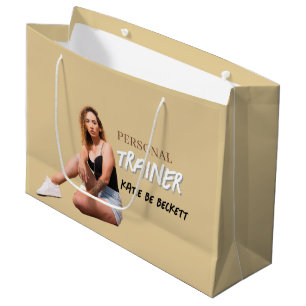 Modern Trendy Personal Fitness Trainer Photo Large Gift Bag