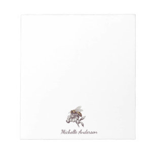 Modern Trendy Personalized Honey Bee Vintage       Notepad