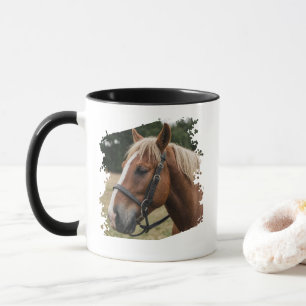 Modern Trendy Personalized Horse Lover Photo Mug
