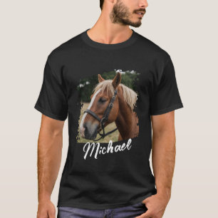 Modern Trendy Personalized Horse Photo and Text    T-Shirt