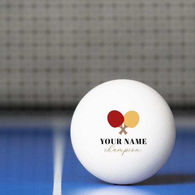 Modern Trendy Personalized Name Ping Pong Ball     (Net)