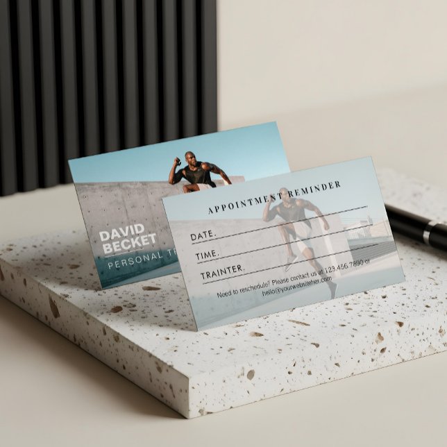 Modern Trendy Photo Personal Trainer Fitness Appointment Card (Modern Trendy Photo Personal Trainer Fitness Appointment Card)