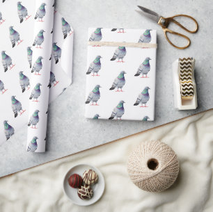 Modern Trendy Pigeon design  Pattern               Wrapping Paper
