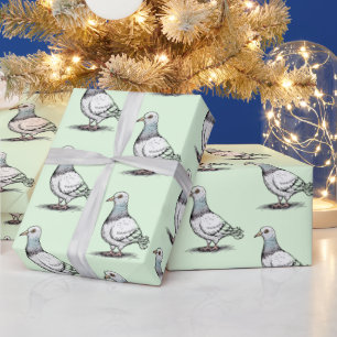 Modern Trendy Pigeon design  Pattern               Wrapping Paper