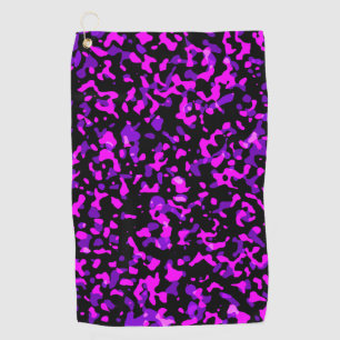 Modern Trendy Pink and Purple Camouflage Pattern Golf Towel