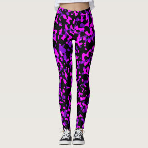 Modern Trendy Pink and Purple Camouflage Pattern Leggings