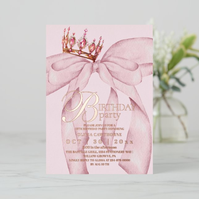  Modern Trendy Pink Bow Birthday Party (Standing Front)