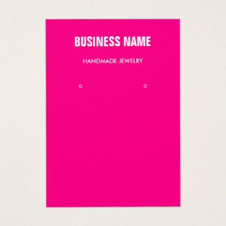 Modern trendy pink jewellery earring display card