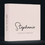 Modern Trendy Pink Monogram Name Script  Binder<br><div class="desc">Trendy Minimalist Modern Feminine Clean Blush Pink Stylish Monogram Name Signature Script Custom Personalized 3 ring Binder. This design featuring custom name in a beautiful cursive hand lettered style font signature typography (or calligraphy) on pastel dusty pink or light blush pink colour with a little peachy accent background. These are...</div>