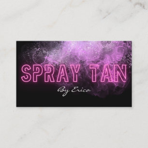 Modern Trendy Pink Neon Spray Tan Tanning Business Business Card