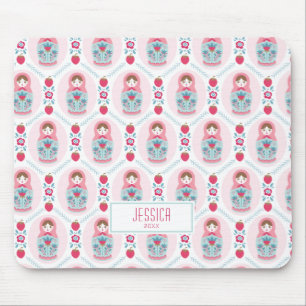 Modern Trendy Pink Pattern Mouse Pad