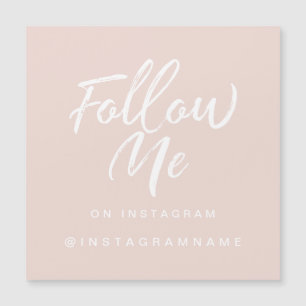 Modern Trendy Pink Social Media Follow Me Magnet