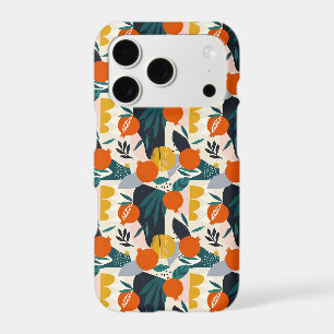 Modern Trendy Preppy Chic Apricot and Leaves