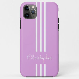 Modern Trendy Racing Stripes monogrammed iPhone 11 Pro Max Case