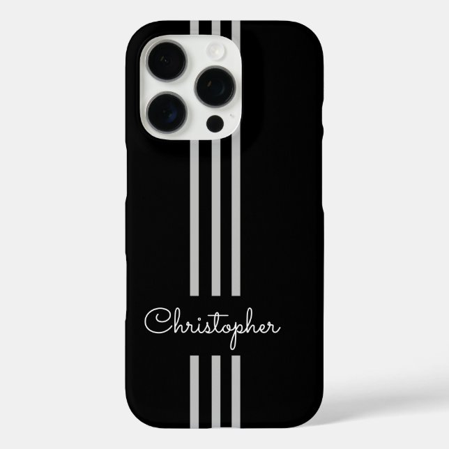Modern Trendy Racing Stripes monogrammed  Case-Mate iPhone Case (Back)