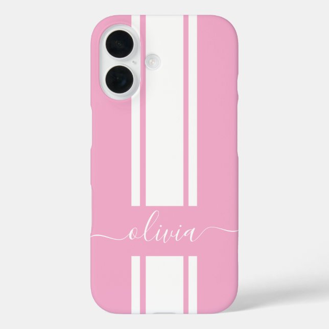 Modern Trendy Racing Stripes monogrammed  Case-Mate iPhone Case (Back)