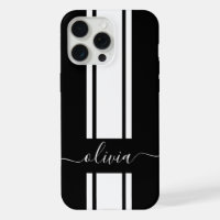 Modern Trendy Racing Stripes monogrammed