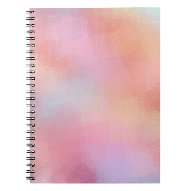 Modern Trendy Red Pink Yellow Blue Purple Green Notebook (Front)