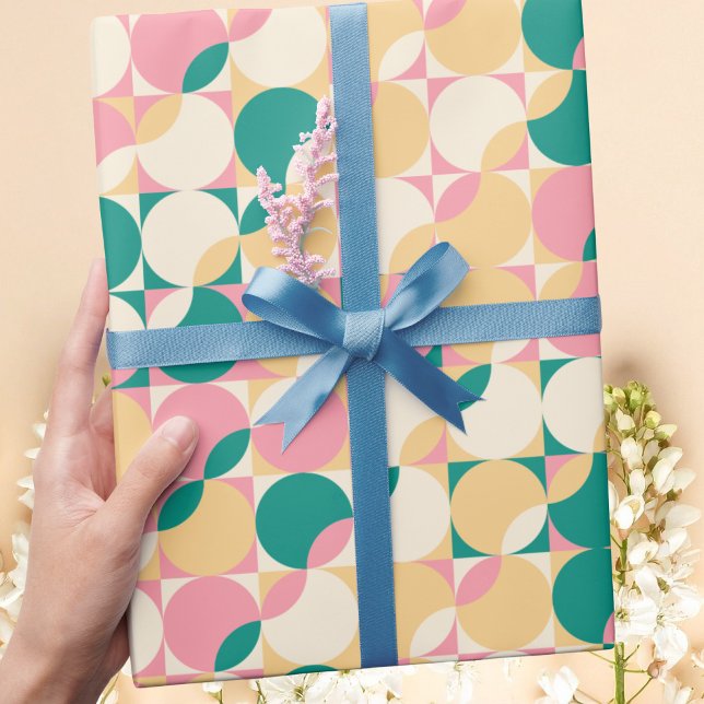 Modern Trendy Retro Abstract Polka Dot Pattern Wrapping Paper (Creator Uploaded)