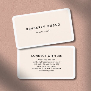 Modern Trendy Salon Beige Business Card