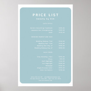 Modern, Trendy, Salon Price List Poster